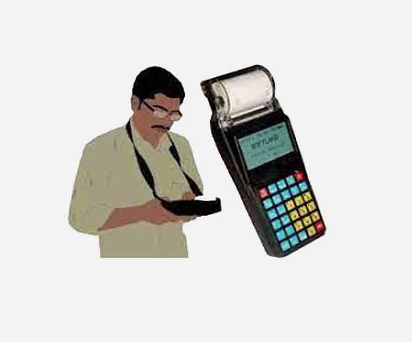 Hand-held Parking Ticket Billing Machine.